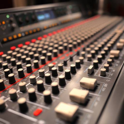 Console di mixaggio professionale con fader e equalizzatori