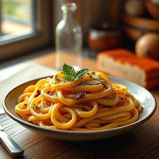 Immagine dello spot pubblicitario 'Pasta Artigiana Romana', con un piatto di pasta e il logo dell'azienda
