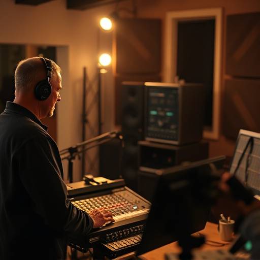 Ingegnere del suono che lavora al mastering audio
